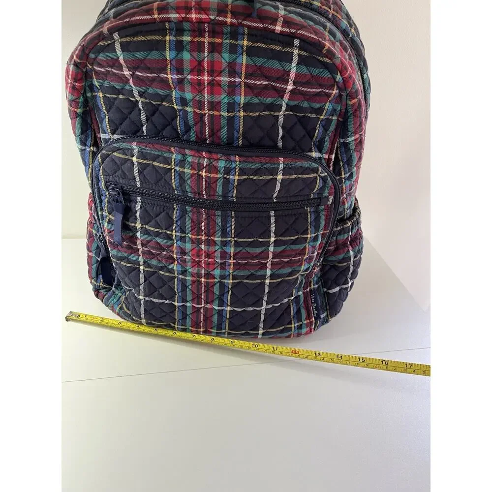 Vera Bradley Campus Backpack Large Laptop Ribbons Tartan Plaid Excellent Cond.